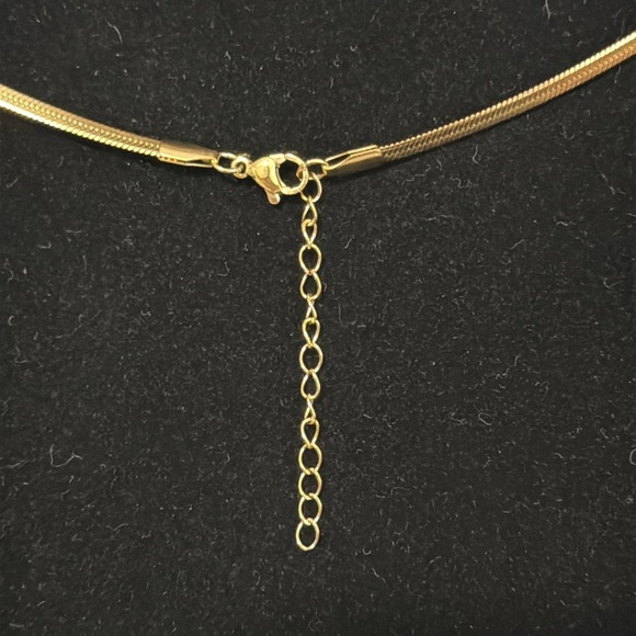 NECKLACE, 18K GOLD PLATED STEEL herringbone - Picture 2 of 4